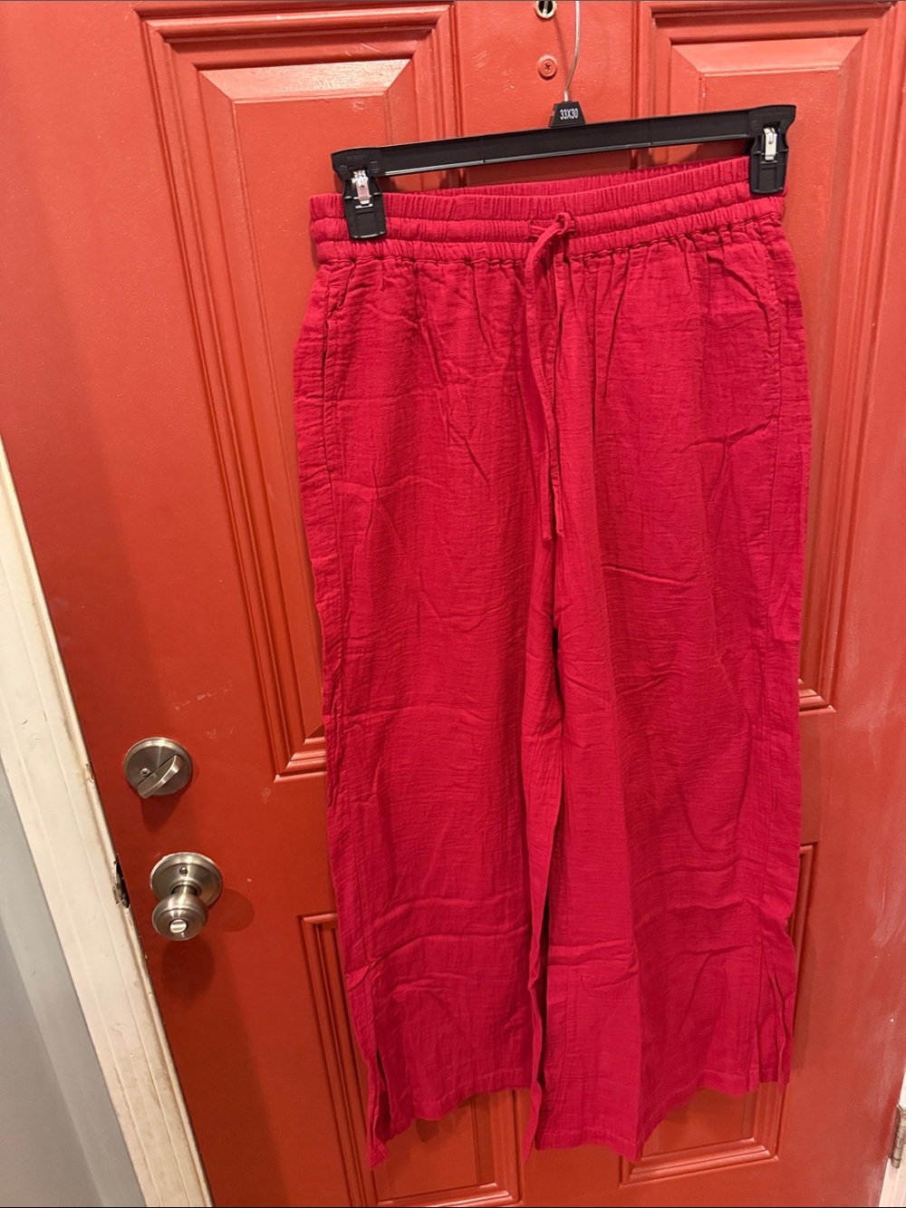 NWOT- PACT ORGANIC DOUBLE GAUZE SPLIT HEM PANTS- MEDIUM - Picture 6 of 12